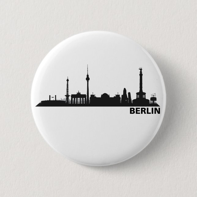 Bóton Redondo 5.08cm Berlim Skyline Ansteckbutton (Frente)