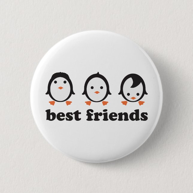 Bóton Redondo 5.08cm best friends - pinguins (Frente)
