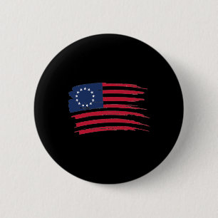 Bóton Redondo 5.08cm Betsy Ross Camisa 4 De Julho Bandeira Americana 17
