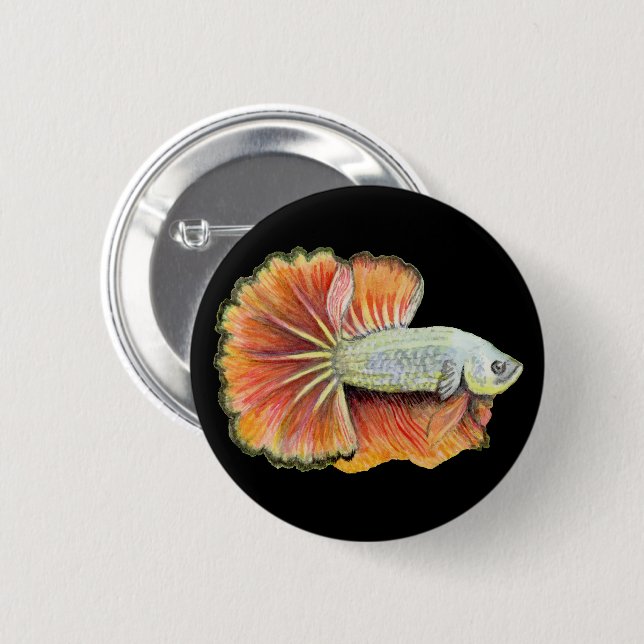 Bóton Redondo 5.08cm Betta Fish Button (Frente & Verso)