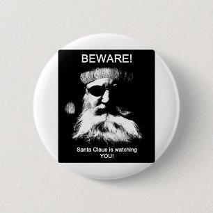Bóton Redondo 5.08cm Beware_Santa