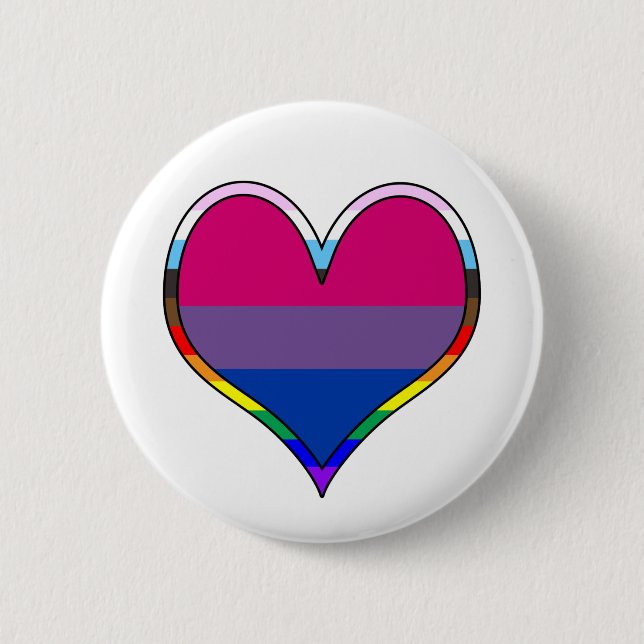 Bóton Redondo 5.08cm Bi Pride Heart (Frente)