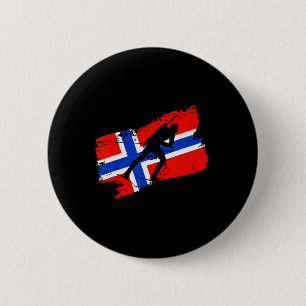 Bóton Redondo 5.08cm Biathlon Norway Flag Norweigan Cross Country Skiin
