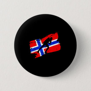 Bóton Redondo 5.08cm Biatlo bandeira noruega esqui cross country norueg