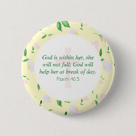 Bóton Redondo 5.08cm Bible Verse Yellow Spring Watercolor Floral
