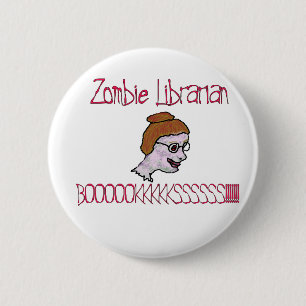 Bóton Redondo 5.08cm Bibliotecário Zombie