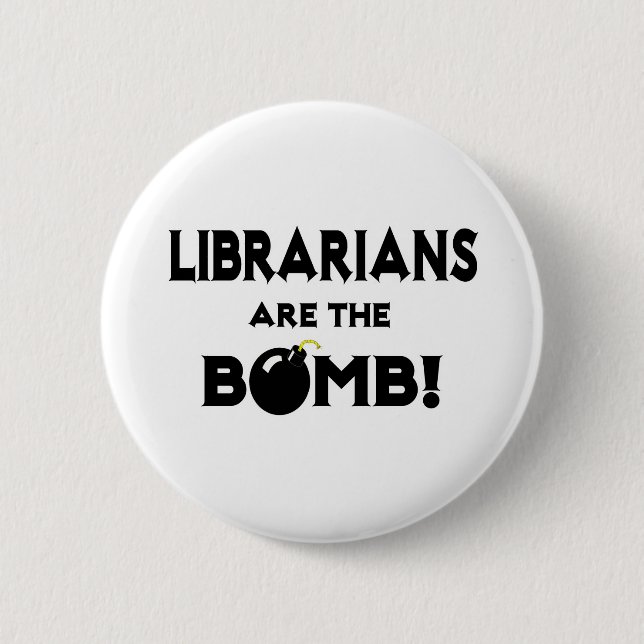 Bóton Redondo 5.08cm Bibliotecários São A Bomba! (Frente)