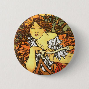 Bóton Redondo 5.08cm Bicicleta Art Nouveau - Alphonse Mucha