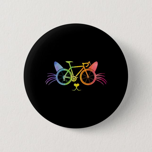 Bóton Redondo 5.08cm Bicycle Cat Lgbt (Frente)