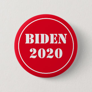 Bóton Redondo 5.08cm Biden 2020 Brilhante Vermelho e Branco