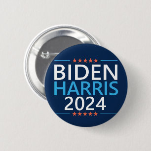 Bóton Redondo 5.08cm Biden Harris 2024 para Presidente Eleição EUA