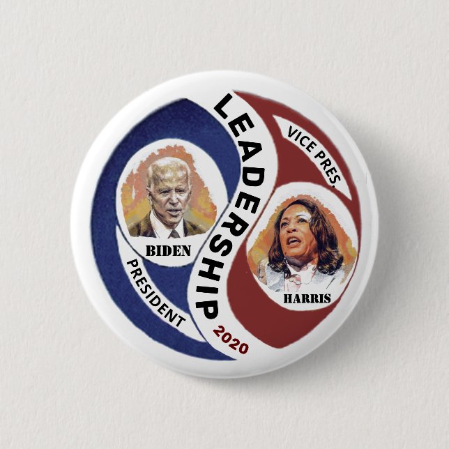Bóton Redondo 5.08cm Biden Harris Leadership 2020 (Frente)