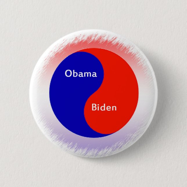 Bóton Redondo 5.08cm ~ Biden Yin Yang de Obama (Frente)