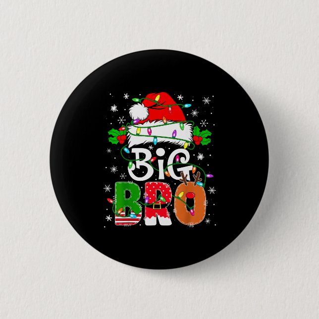 Bóton Redondo 5.08cm Big Bro Santa New Sibling Brother Announcement Xma (Frente)