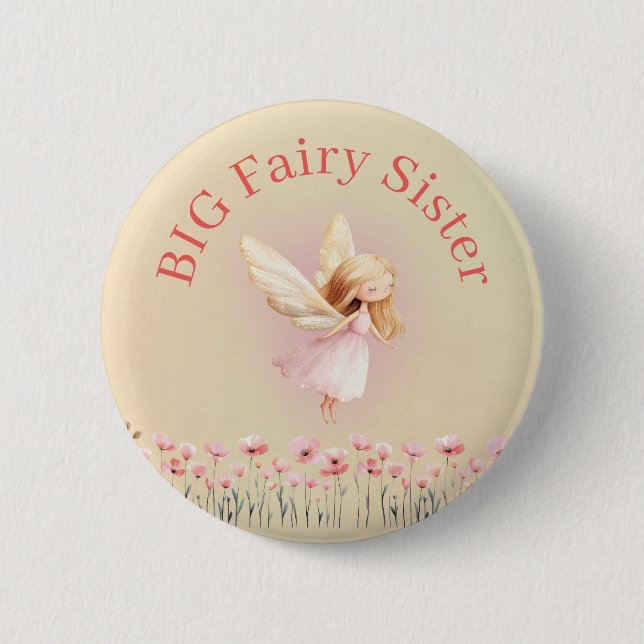 Bóton Redondo 5.08cm Big Sister Birthday Fairy (Frente)
