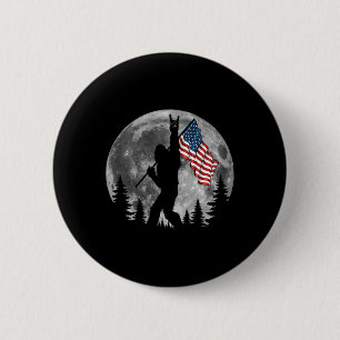 Bóton Redondo 5.08cm Bigfoot Bandeira Americana Sasquatch Patriótico 4