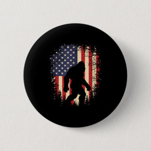 Bóton Redondo 5.08cm Bigfoot patriótico bandeira americana sasquatchPat