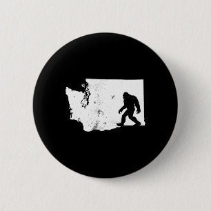 Bóton Redondo 5.08cm Bigfoot Washington State Map Sasquatch Men
