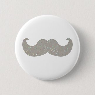 Bóton Redondo 5.08cm Bigode branco de Bling (gráfico do brilho do