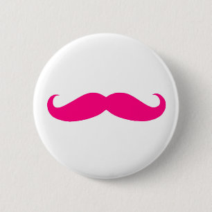 Bóton Redondo 5.08cm Bigode cor-de-rosa