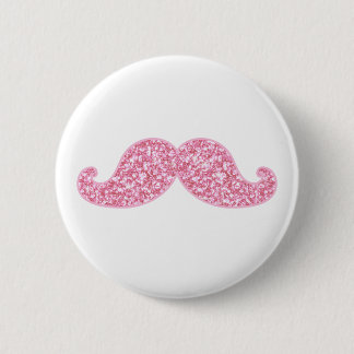 BÓTON REDONDO 5.08CM BIGODE COR-DE-ROSA FEMININO DO BRILHO IMPRESSO