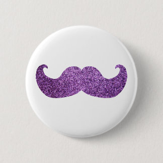 Bóton Redondo 5.08cm Bigode roxo de Bling (gráfico do brilho do falso)