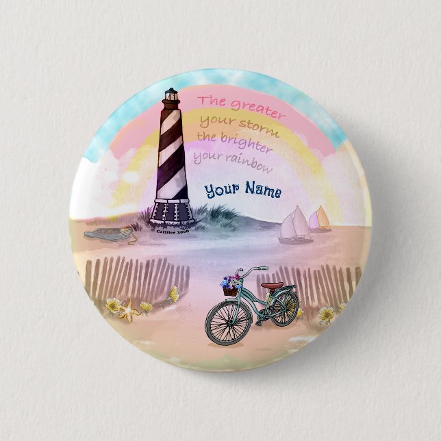 Bóton Redondo 5.08cm Bike Stormy Lighthouse (Frente)