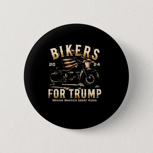 Bóton Redondo 5.08cm Biker Para Trump 2024 (Frente)