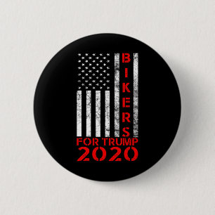 Bóton Redondo 5.08cm Bikers Para Trump 2020 Bandeira Americana Conserva