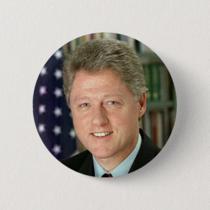 Bóton Redondo 5.08cm Bill Clinton