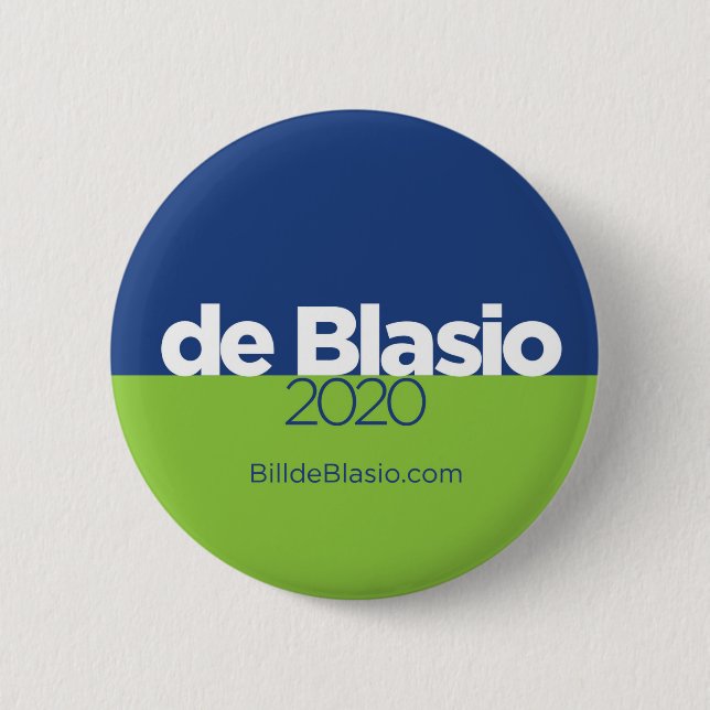 Bóton Redondo 5.08cm Bill de Blasio 2020 (Frente)