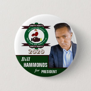 Bóton Redondo 5.08cm Bill Hammonds para o Presidente 2020