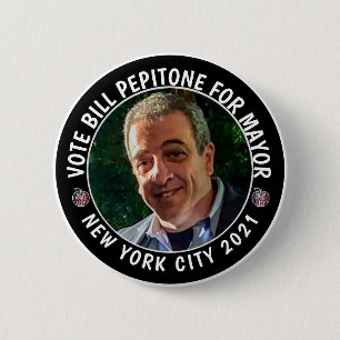 Bóton Redondo 5.08cm Bill Pepitone para prefeito de Nova Iorque em 2021