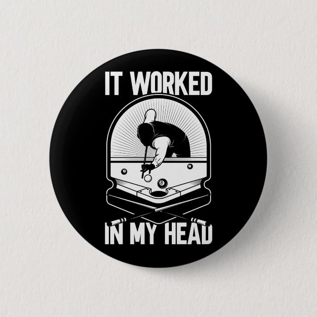 Bóton Redondo 5.08cm Billiard 8 Ball Funcionou meu Piscina (Frente)