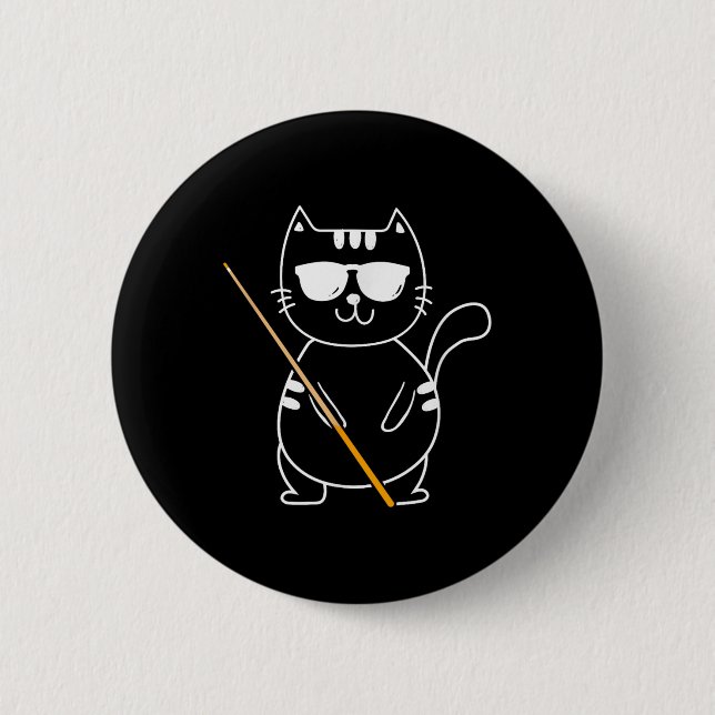 Bóton Redondo 5.08cm Billiard Cat - Piscina de 8 bolas do Billiard Play (Frente)