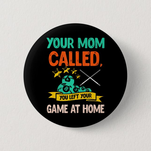 Bóton Redondo 5.08cm Billiard Player Billard 8 Ball Piscina (Frente)