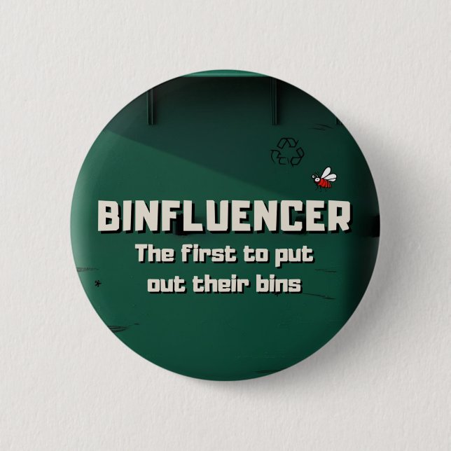 Bóton Redondo 5.08cm Binfluencer, o primeiro a colocar suas caixas (Frente)