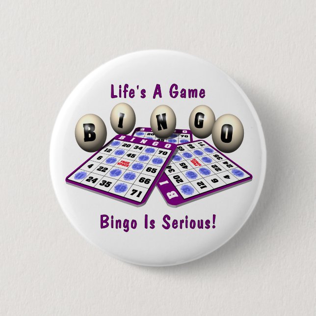 Bóton Redondo 5.08cm Bingo: A vida é um jogo (Frente)