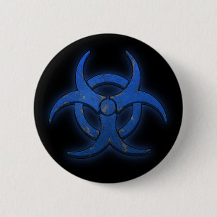 Bóton Redondo 5.08cm Biohazard azul