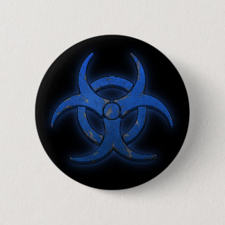 Bóton Redondo 5.08cm Biohazard azul