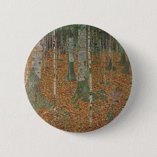 Bóton Redondo 5.08cm Birch Forest por Gustav Klimt, Vintage Art Nouveau