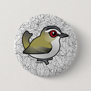 Bóton Redondo 5.08cm Birdorable Red-Eyed Vireo