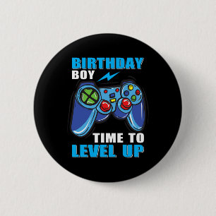Bóton Redondo 5.08cm Birthday Boy Time To Level Up Video Game Boys