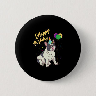 Bóton Redondo 5.08cm Birthday French Buldogue