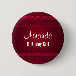 Bóton Redondo 5.08cm Birthday Girl Mysterious Dark Red Background