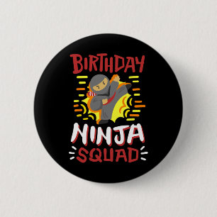 Bóton Redondo 5.08cm Birthday Ninja Squad Karate Girls Garotas Crianças