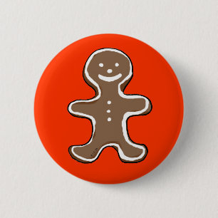 Bóton Redondo 5.08cm Biscoito do homem de pão-de-espécie