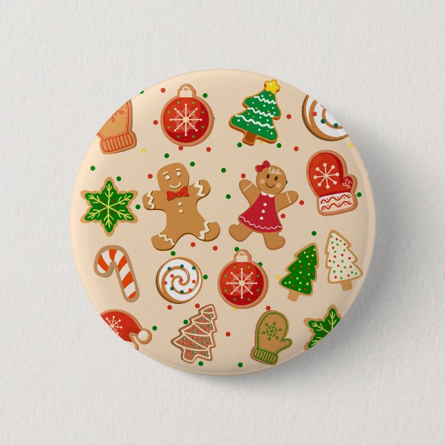 Bóton Redondo 5.08cm Biscoitos de Natal (Frente)