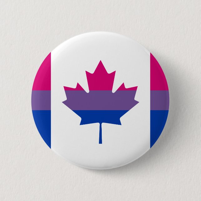 Bóton Redondo 5.08cm Bisexuality Canadian pride flag Button (Frente)