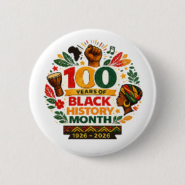 Bóton Redondo 5.08cm Black History Month Anniversary